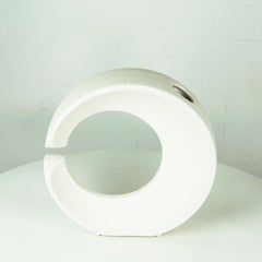 White Italian Midcentury Ceramic Vase by Roberto Rigon for Bertoncello