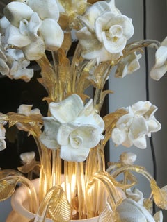 White Italian Modern Blown Glass Lamp