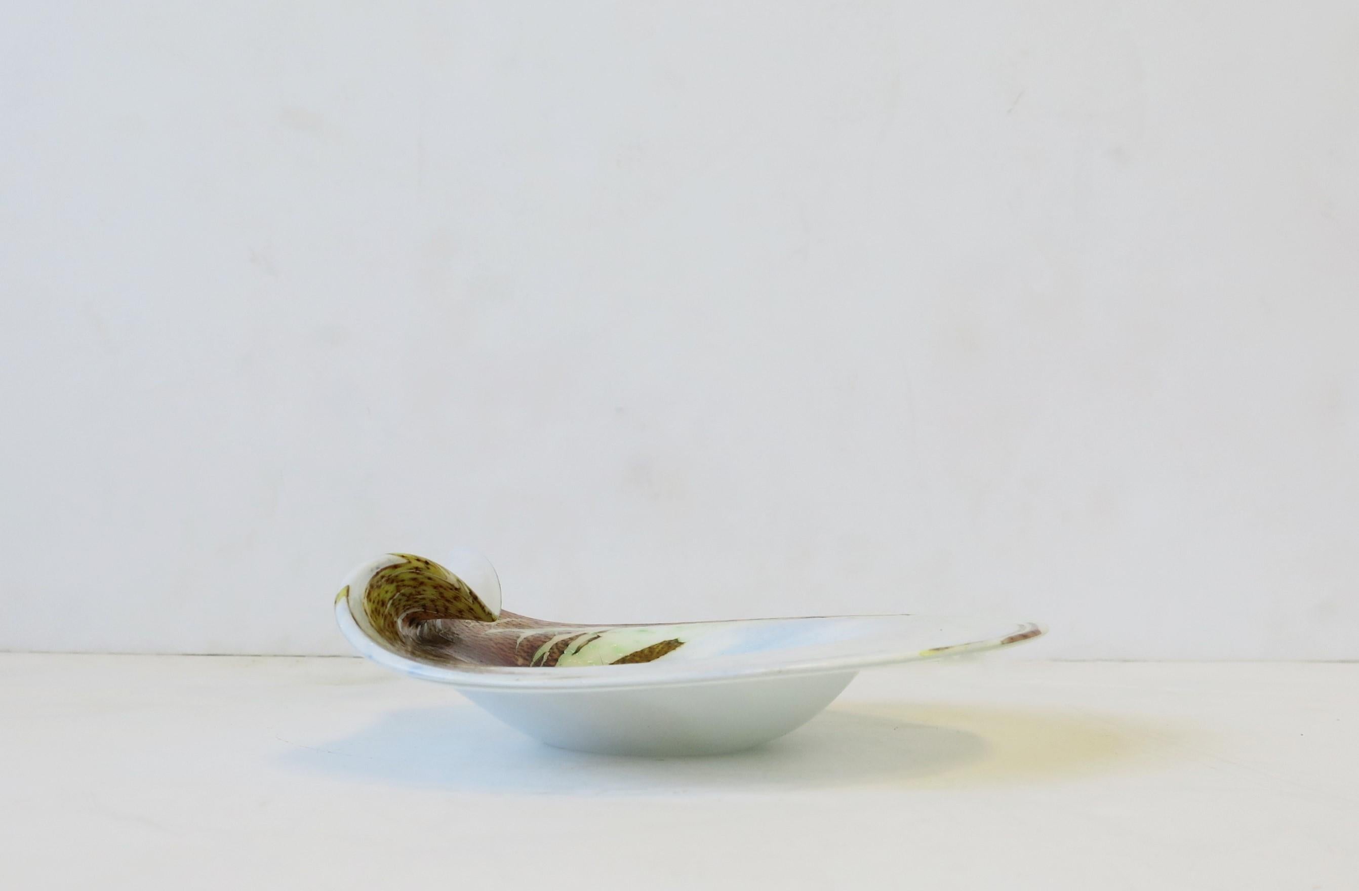 White Italian Murano Art Glass Bowl 6