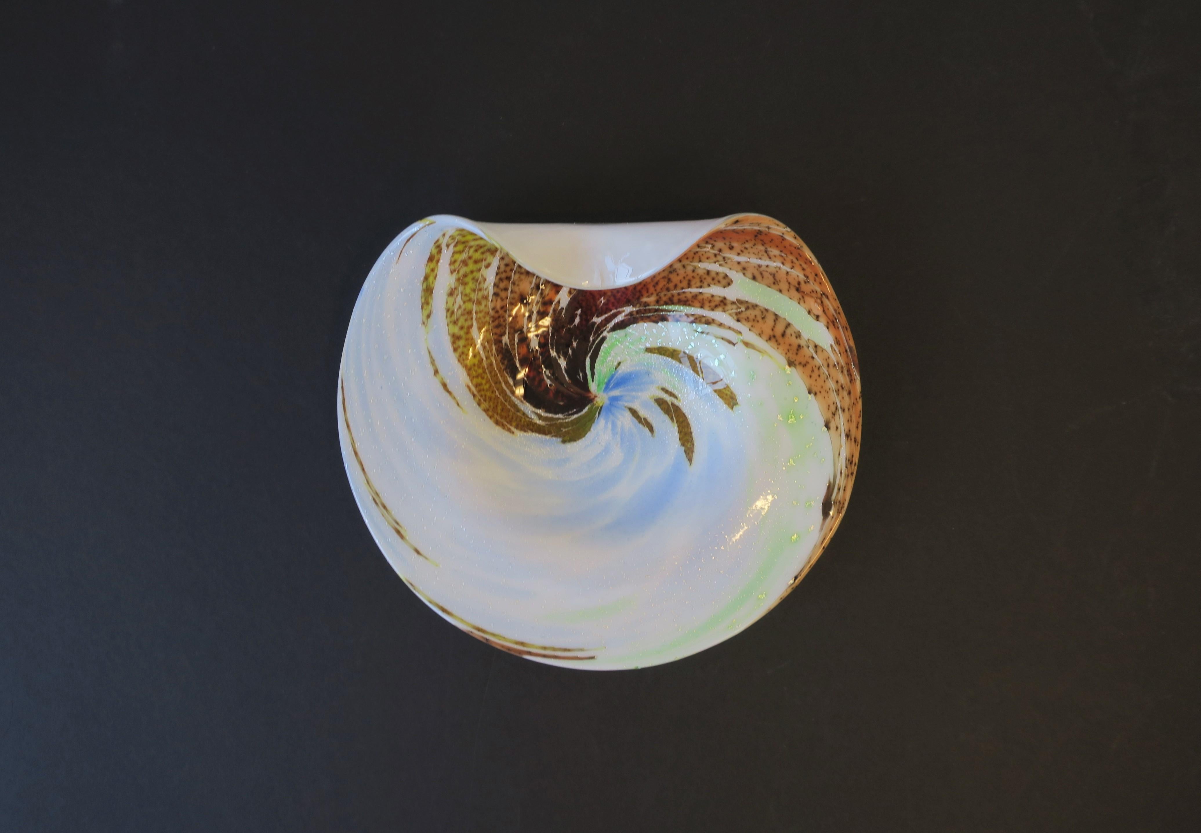 White Italian Murano Art Glass Bowl 2