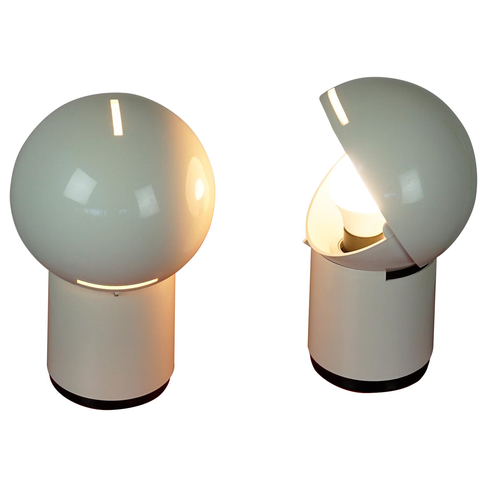 White Italian Space Age Asteroidi PlasticTable Lamps by Siberin Caronno For Sale