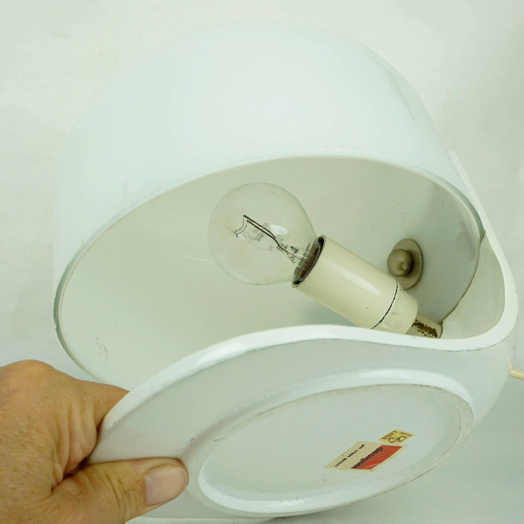 White Italian Space Age Glass Table Lamps by Pia Guidetti Crippa for Lumi Milano 5
