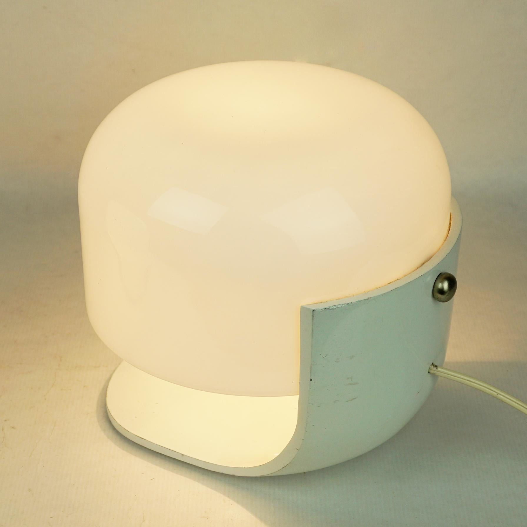 Mid-20th Century White Italian Space Age Glass Table Lamps by Pia Guidetti Crippa for Lumi Milano