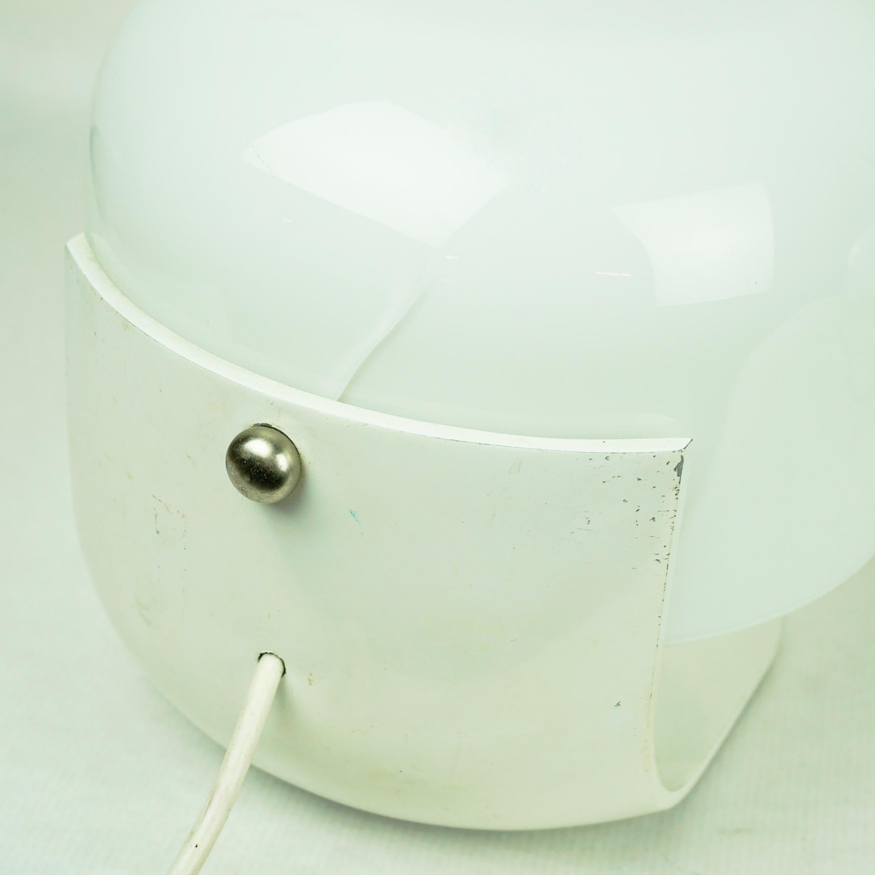 White Italian Space Age Glass Table Lamps by Pia Guidetti Crippa for Lumi Milano 1