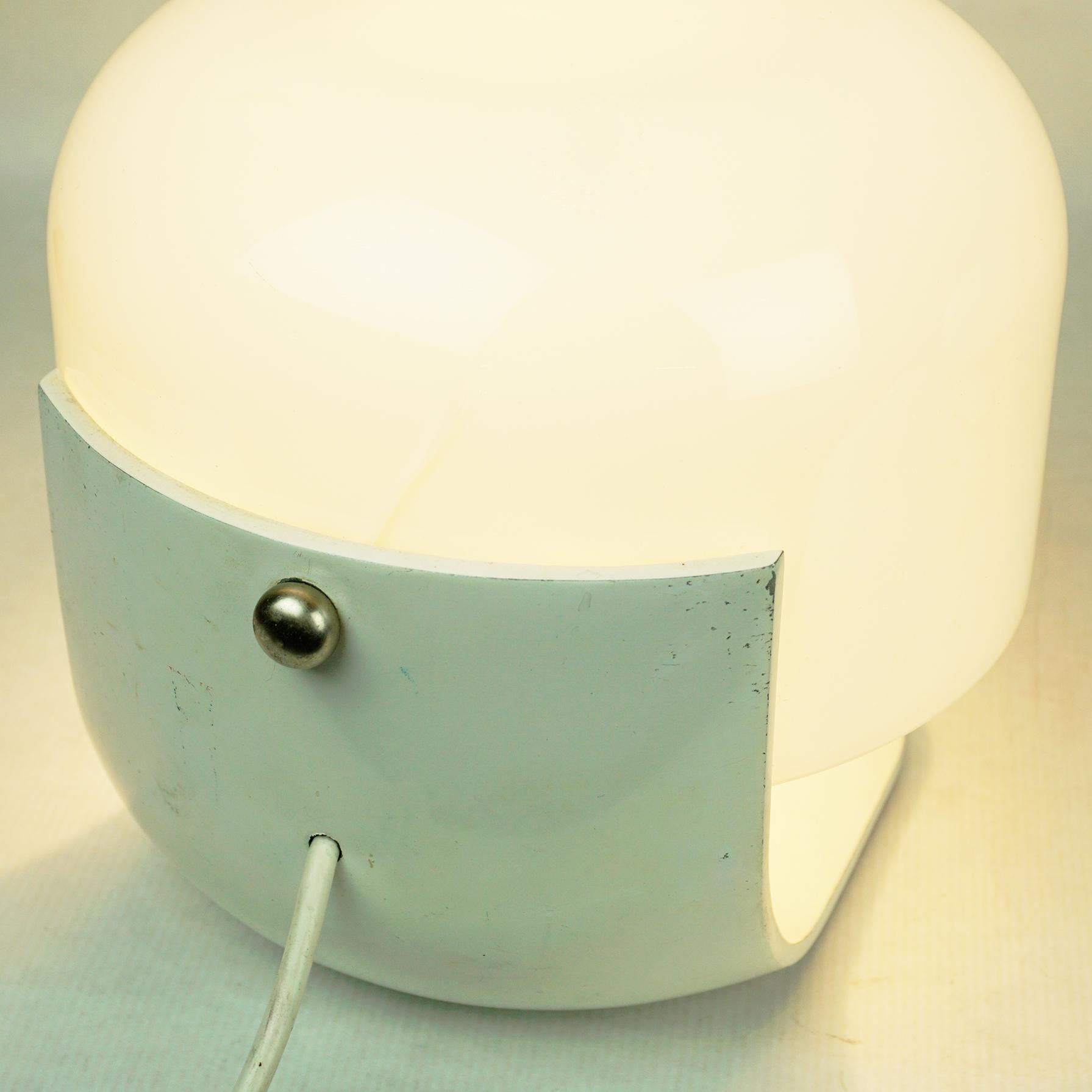 White Italian Space Age Glass Table Lamps by Pia Guidetti Crippa for Lumi Milano 2