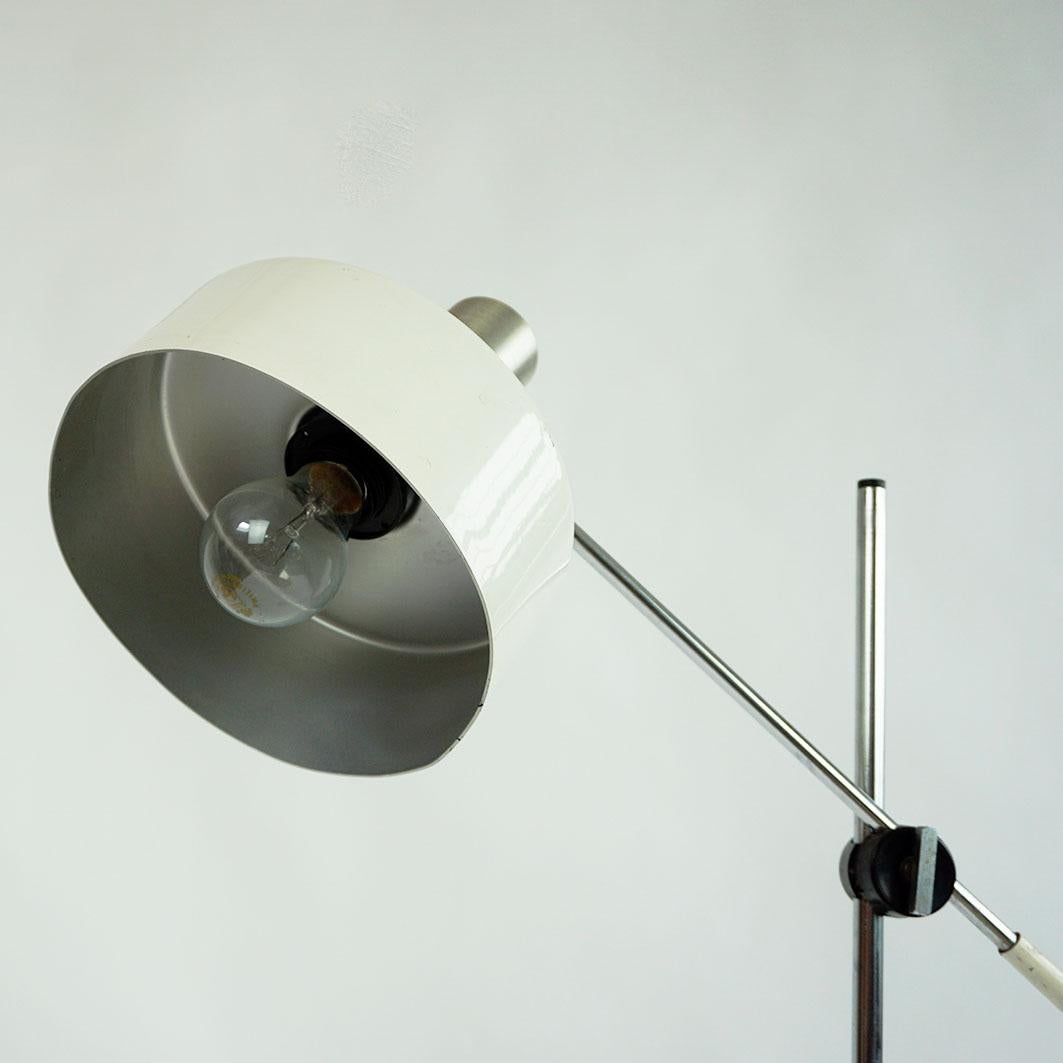 White Italian Space Age Metal and Marble Adjustable Floor Spotlamp 7