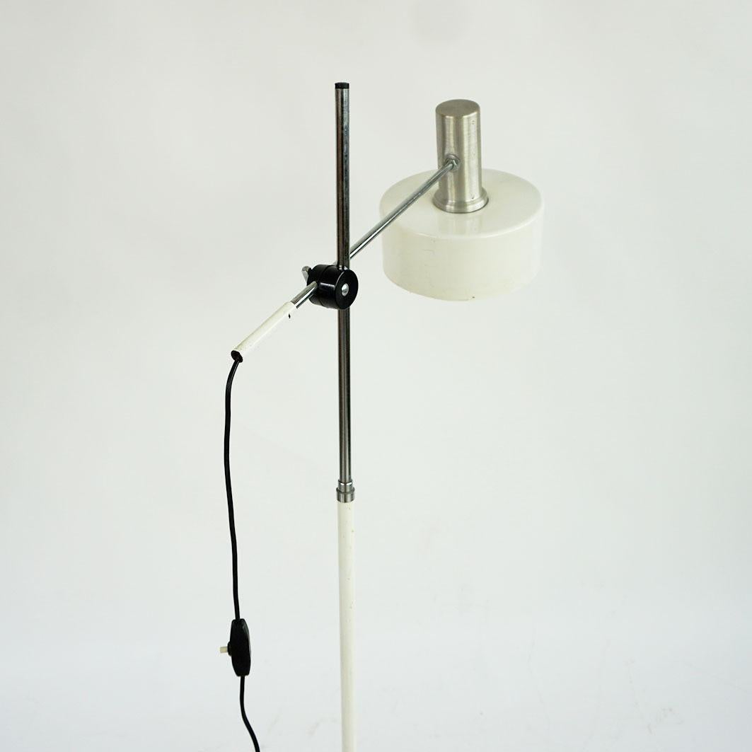 White Italian Space Age Metal and Marble Adjustable Floor Spotlamp 3