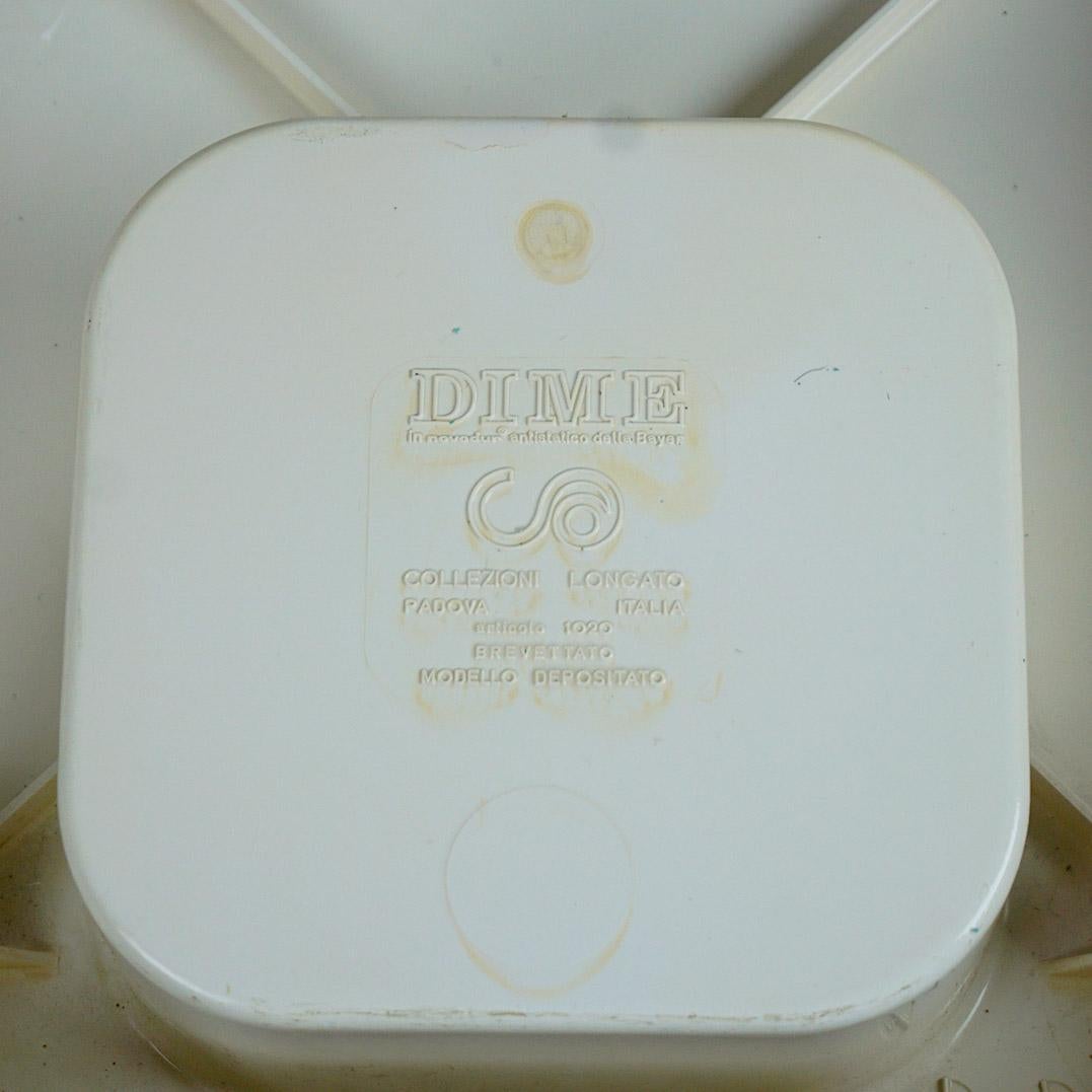 White Italian Space Age Plastic Trolley Dime by Marcello Siard for Coll. Longato For Sale 5