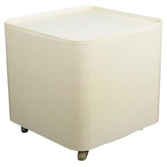 White Italian Space Age Plastic Trolley Dime by Marcello Siard for Coll. Longato