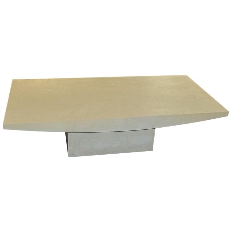 Table basse rectangulaire italienne en travertin blanc, contemporaine
