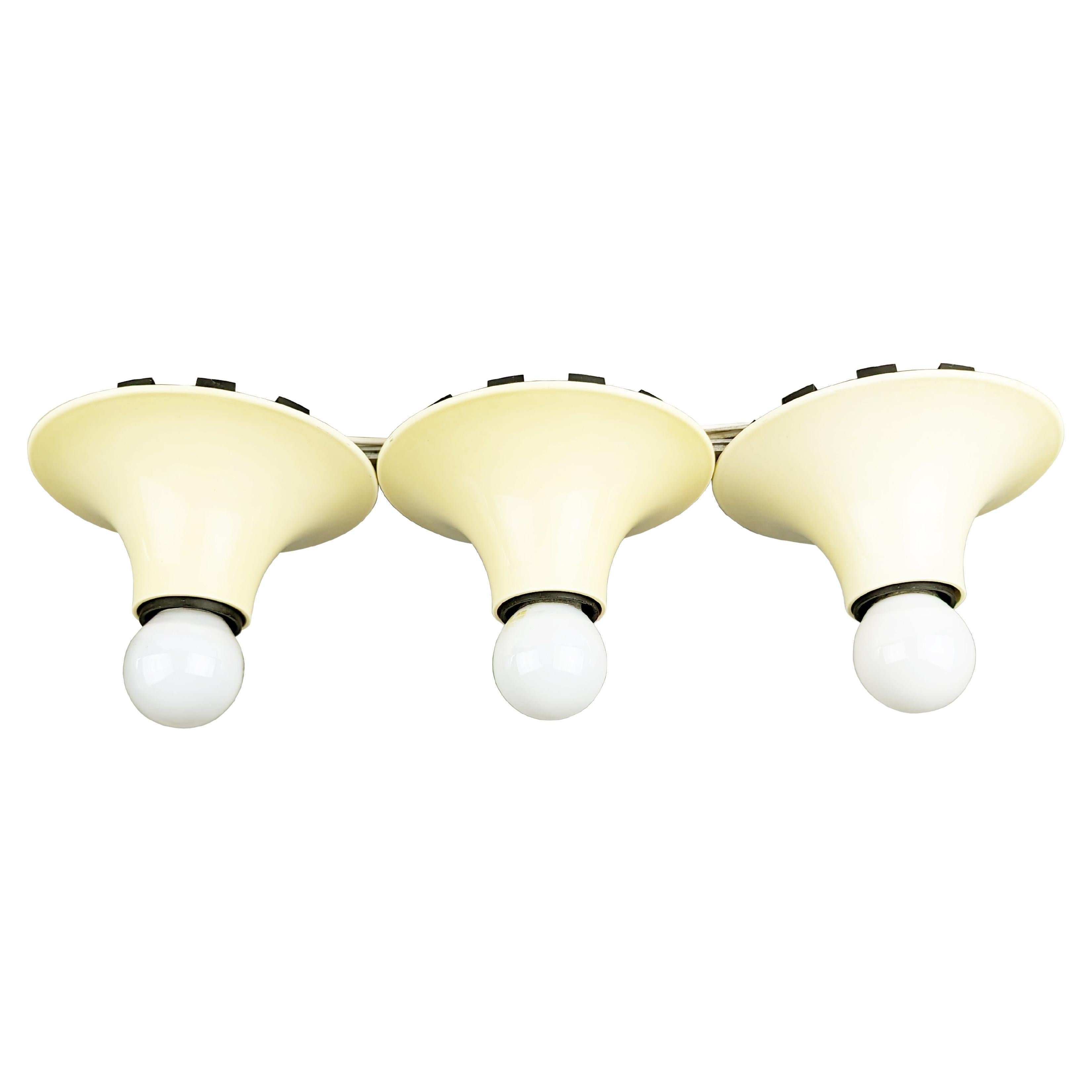 White Ivory Plastic Wall or Ceiling Teti Lamps by Vico Magistretti for Artemide
