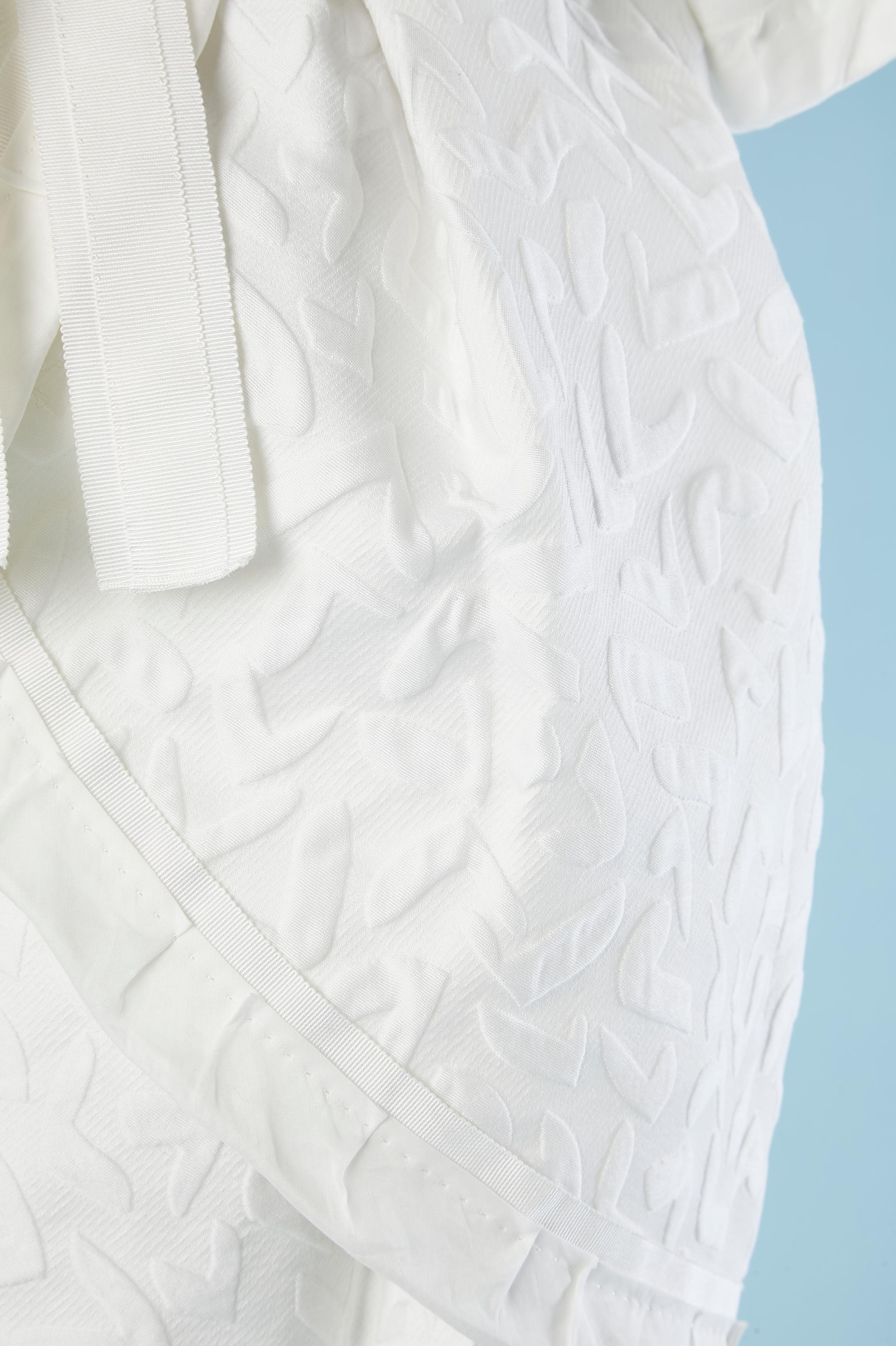 White jacquard cotton coat and skirt ensemble Louis Vuitton by Marc Jacob  For Sale 1