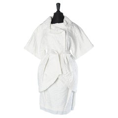 White jacquard cotton coat and skirt ensemble Louis Vuitton by Marc Jacob 