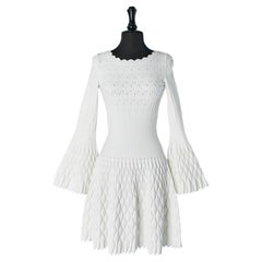 Weißes Jacquard-Kleid ALAIA