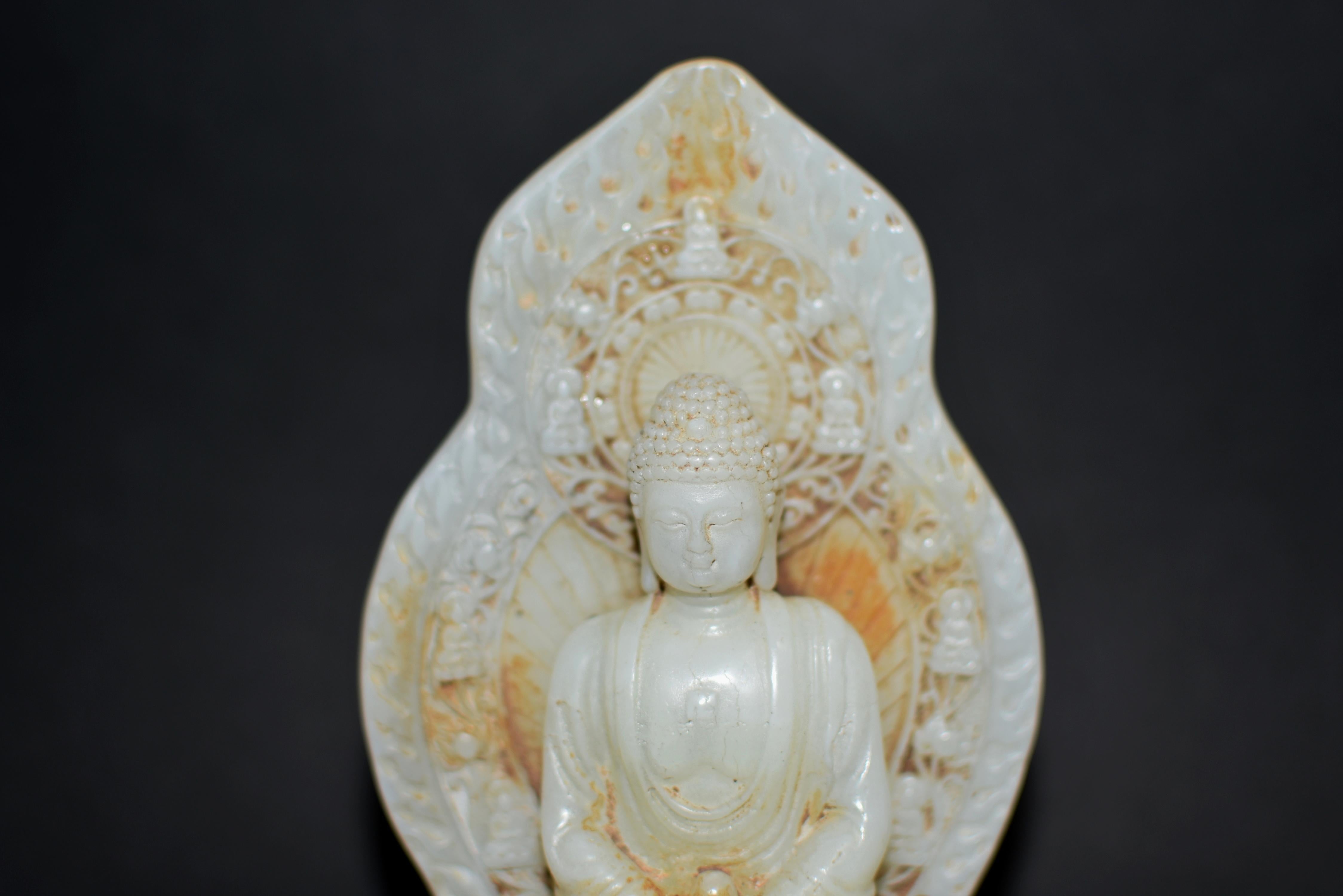 Tang White Jade Buddha Statue