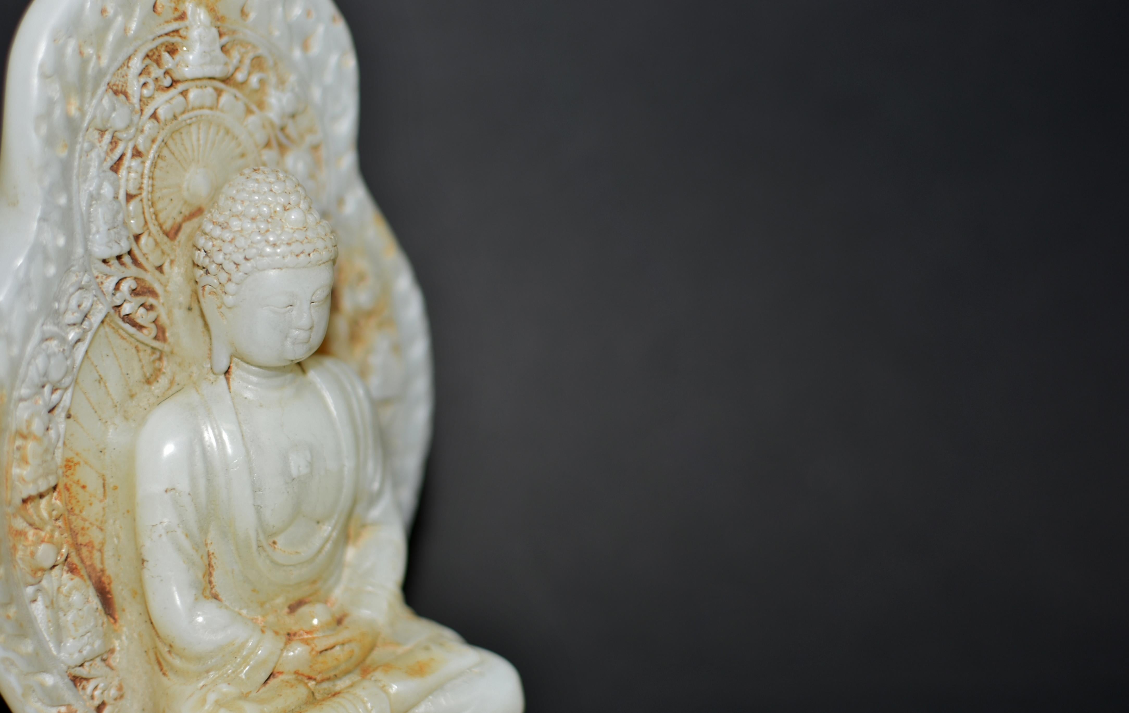 White Jade Buddha Statue 2