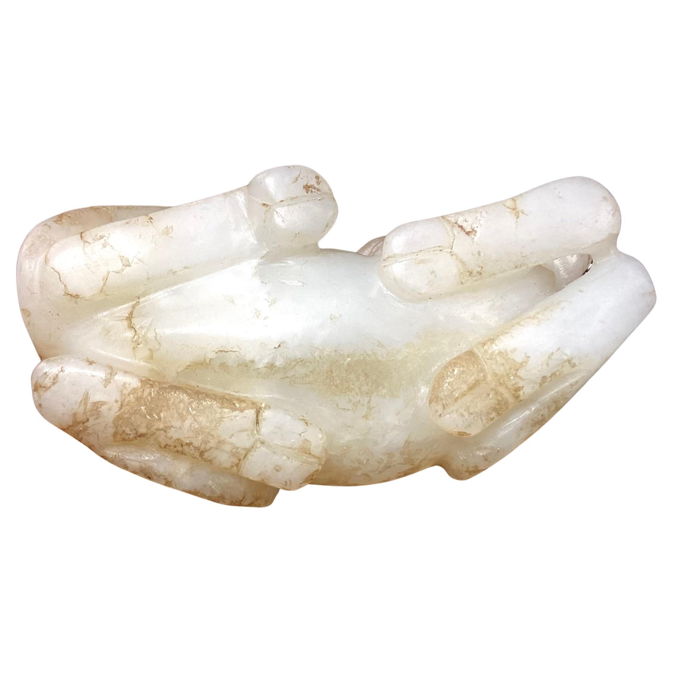 Qing White Jade Carving of Recumbent Water Buffalo