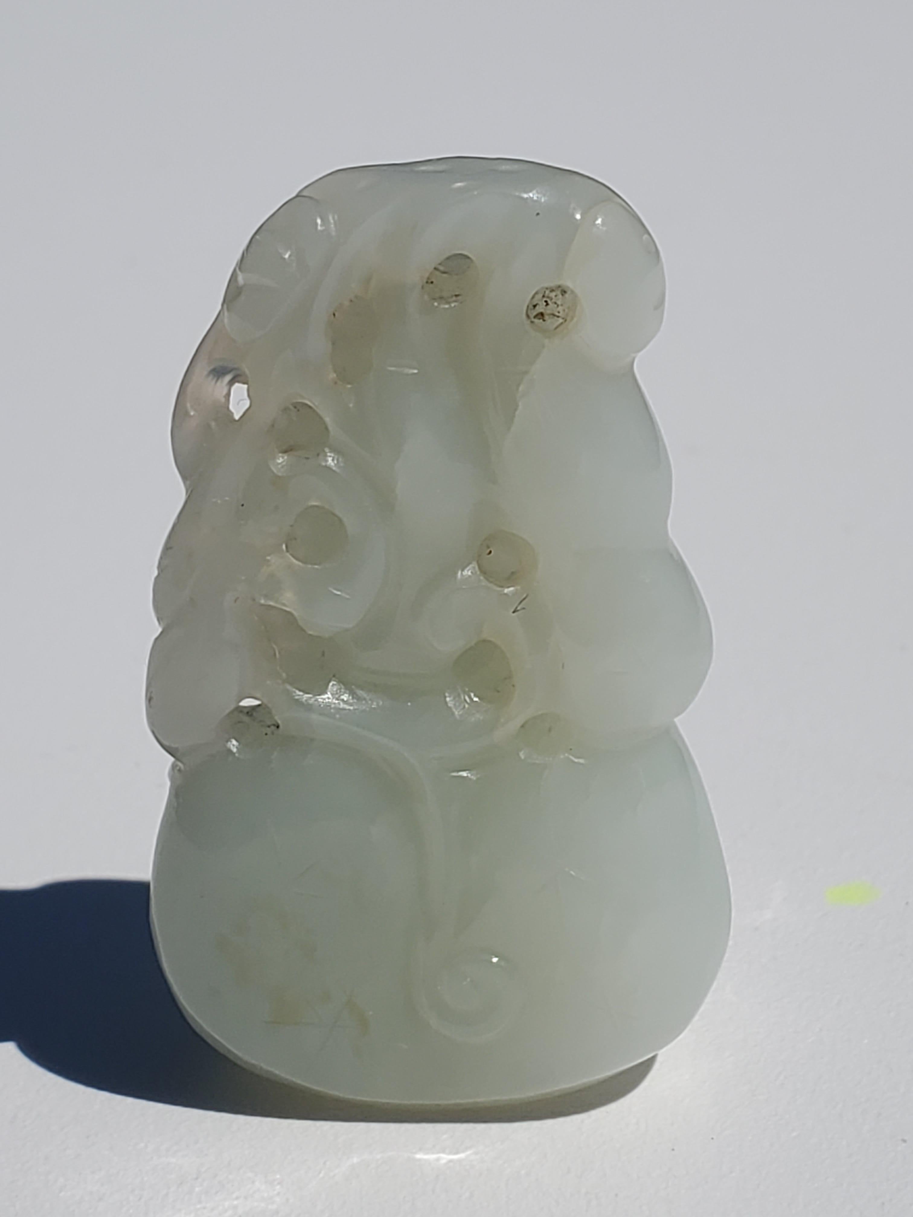 White Jade Double Gourd Pendant, Qing Dynasty For Sale 5