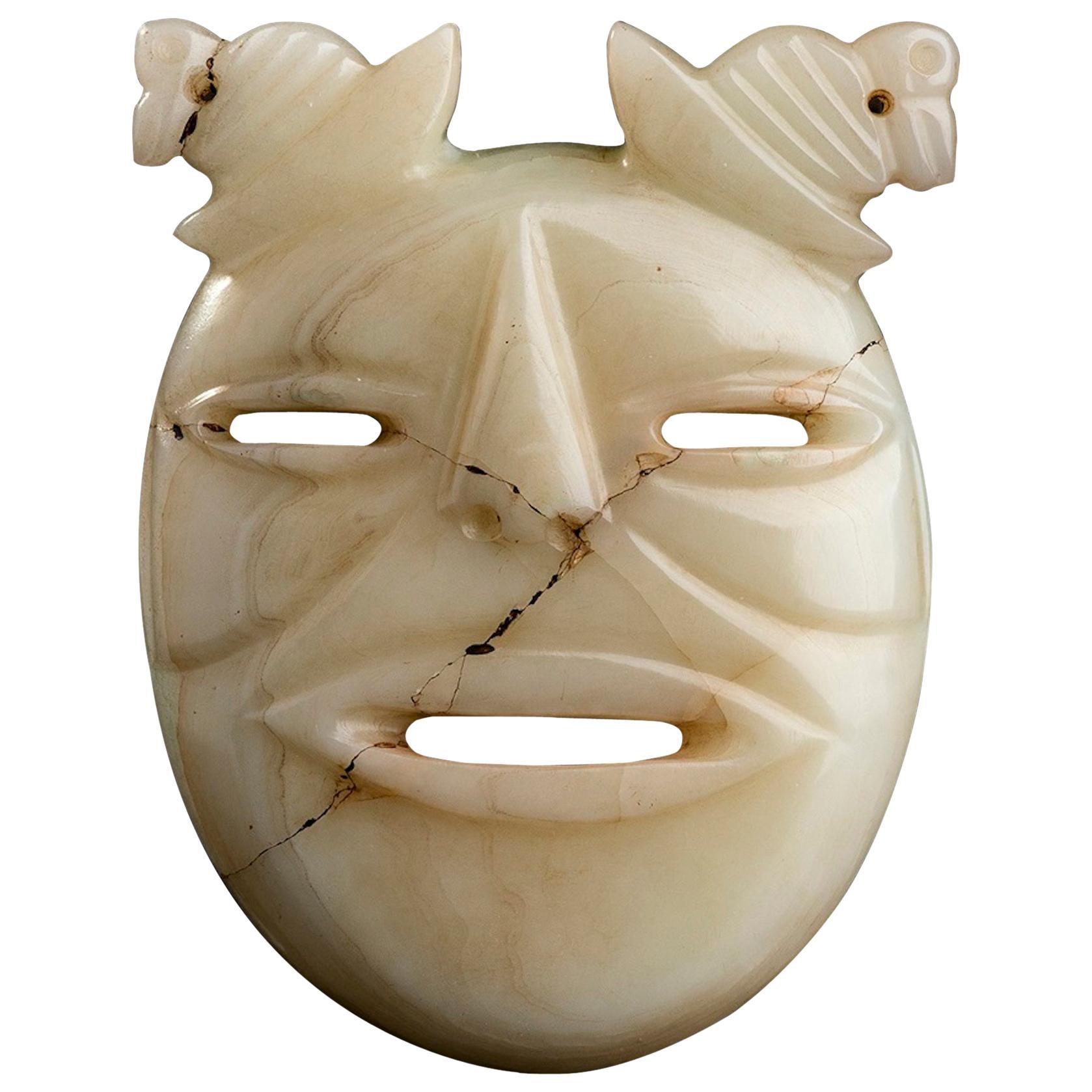 White Jade Mask Olmec Style, Mexico