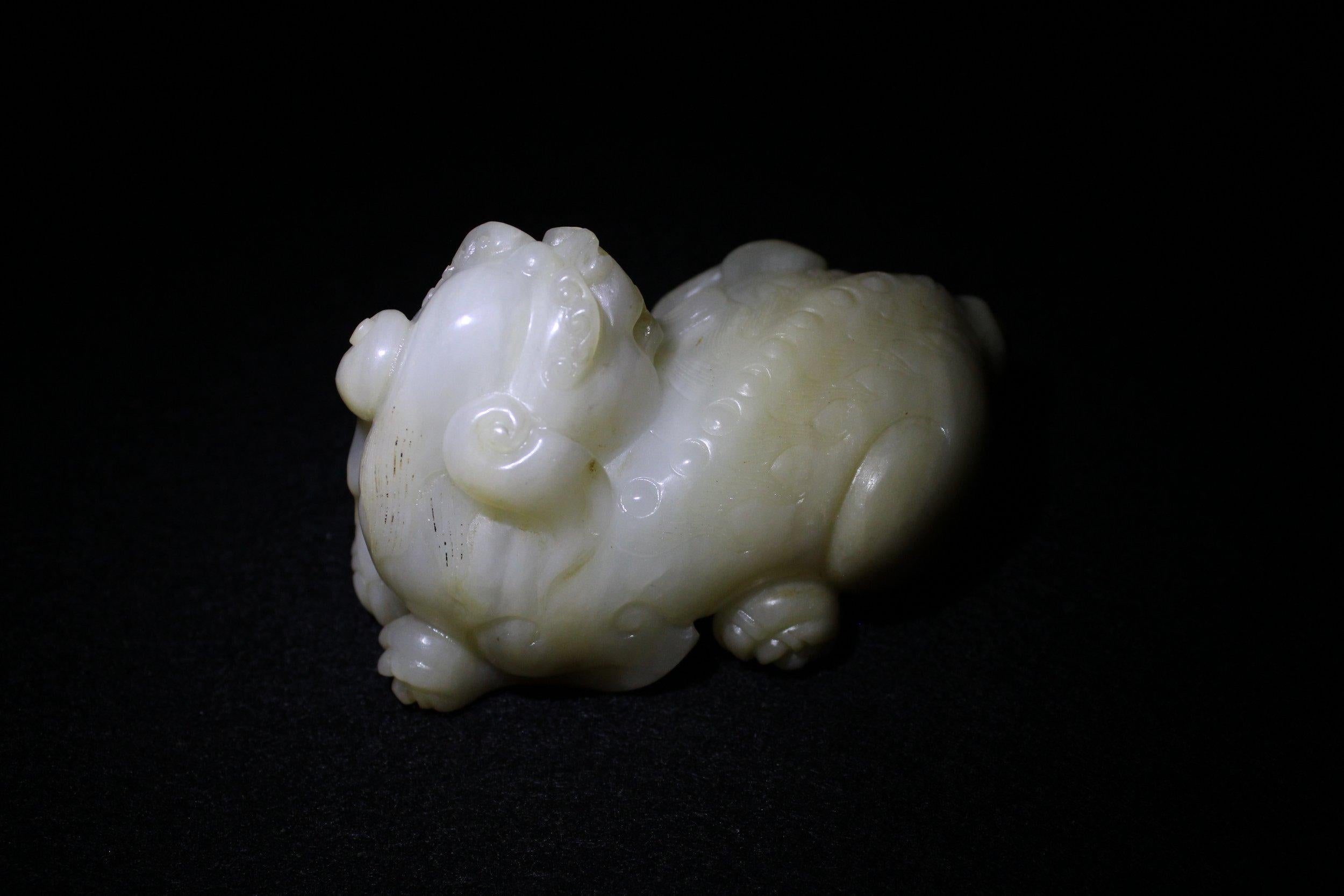 White Jade Mythical Beast For Sale 3