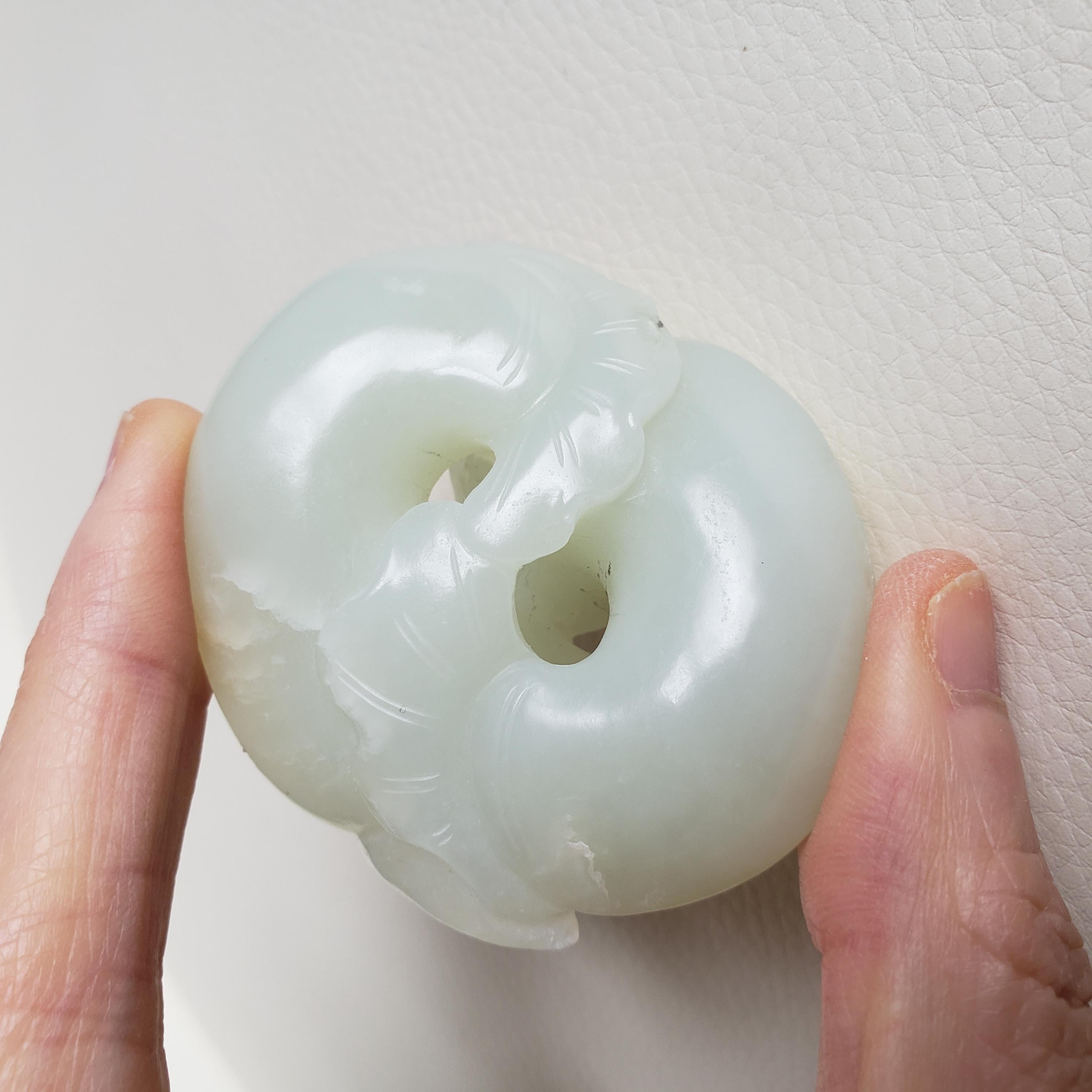 White Jade Twin Fish, Qing Dynasty For Sale 6