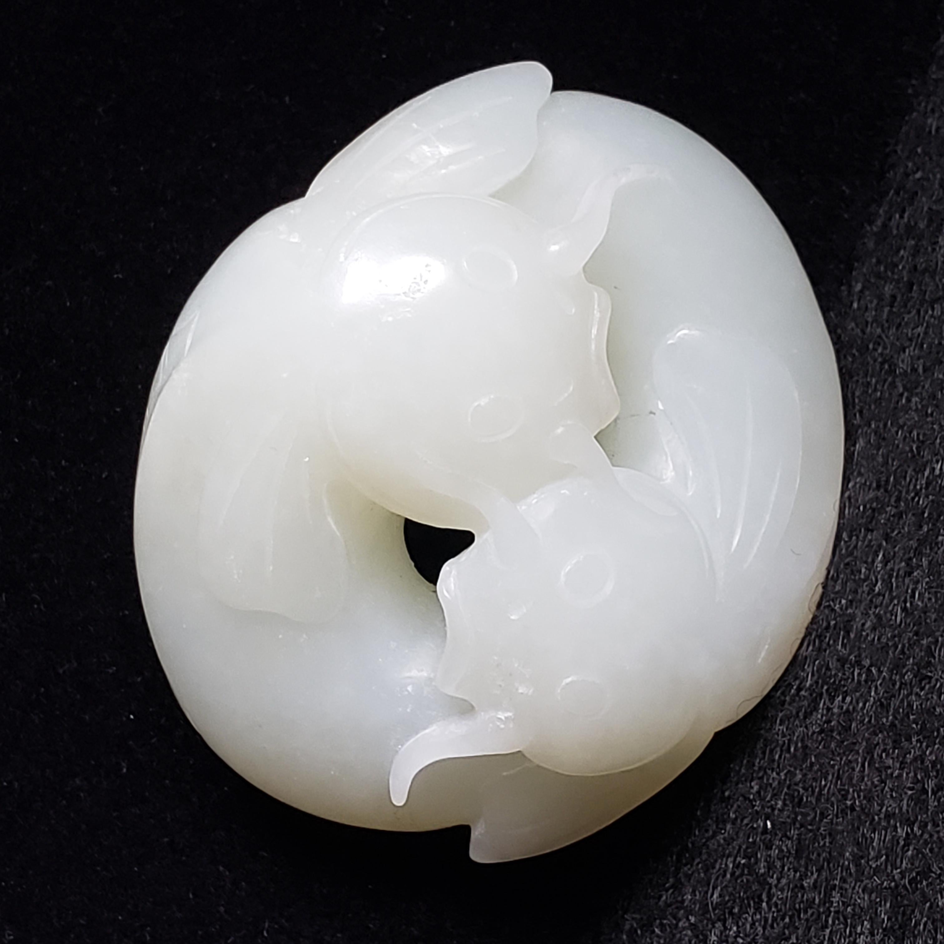 White Jade Twin Fish, Qing Dynasty For Sale 8