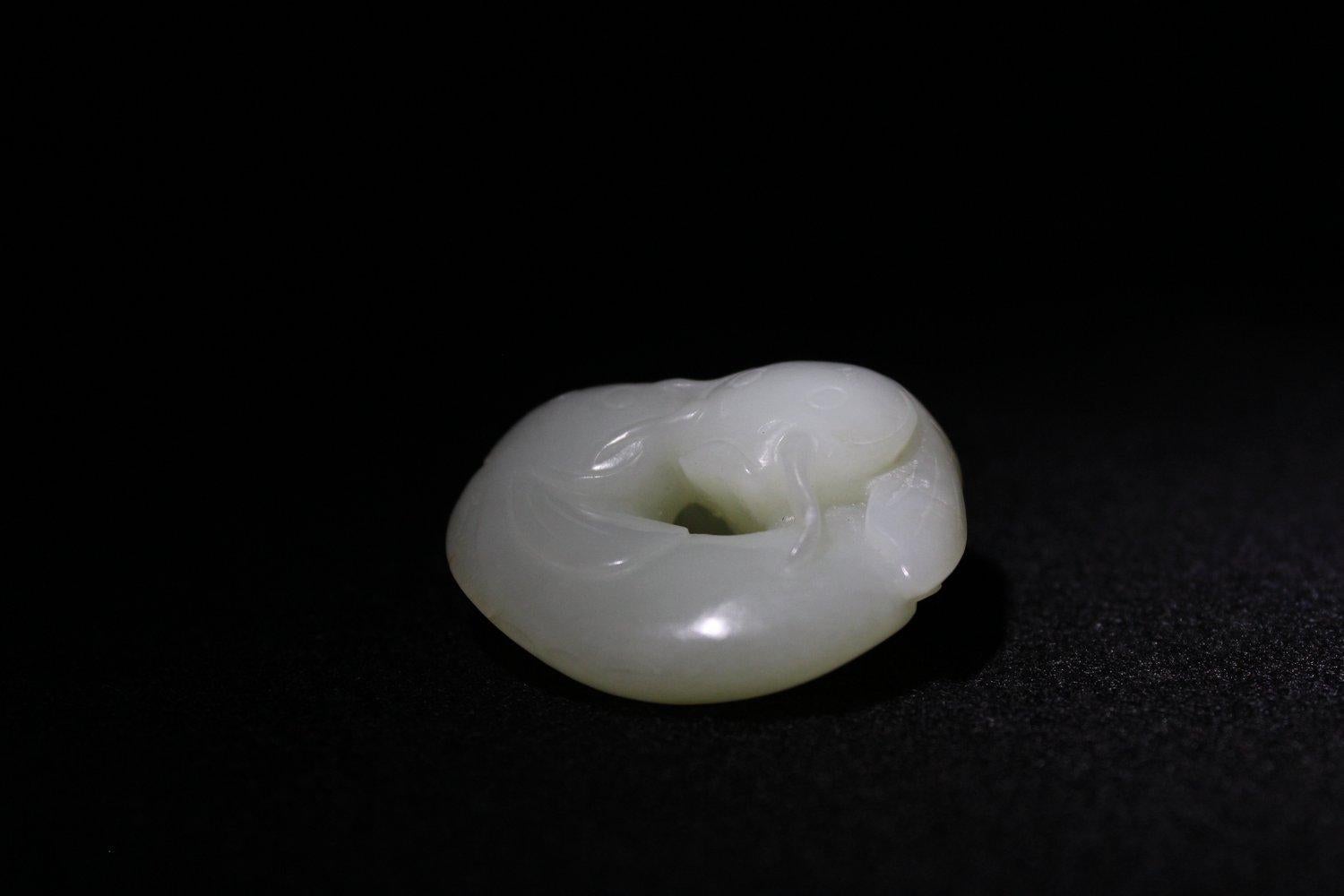 Women's or Men's White Jade Twin Fish, Qing Dynasty For Sale