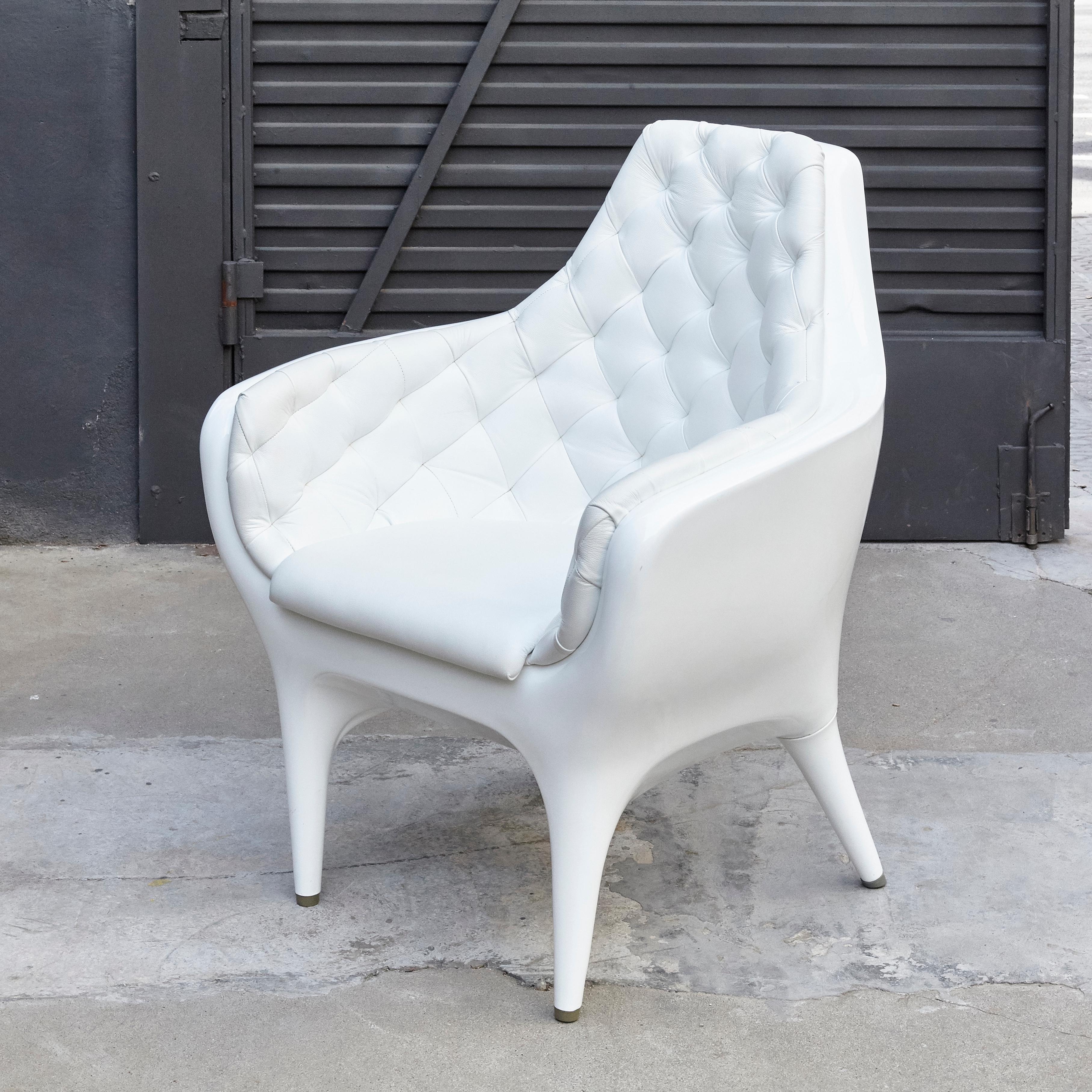 Mid-Century Modern White Jaime Hayon Contemporary Showtime Armchair Lacquered