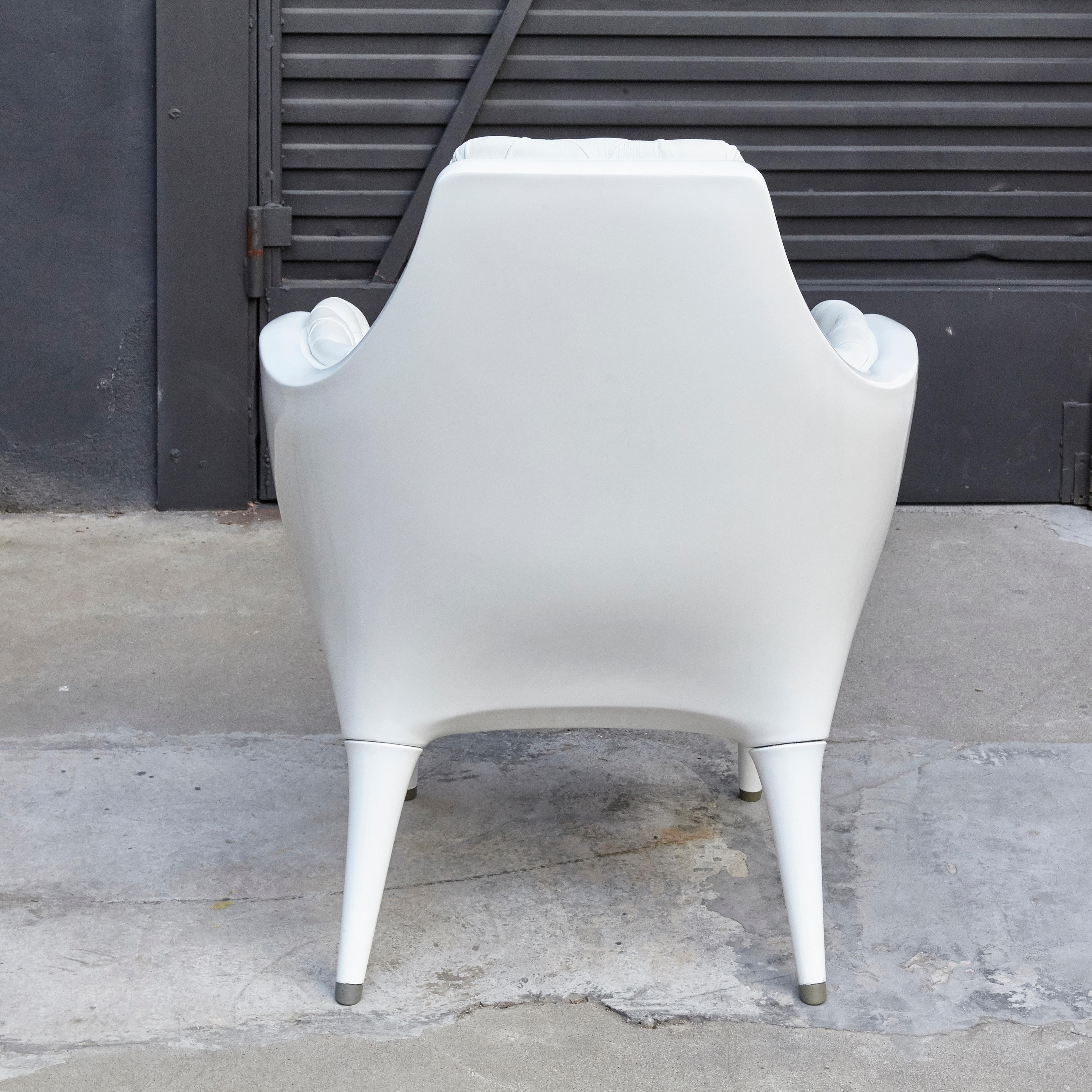 Upholstery White Jaime Hayon Contemporary Showtime Armchair Lacquered For Sale