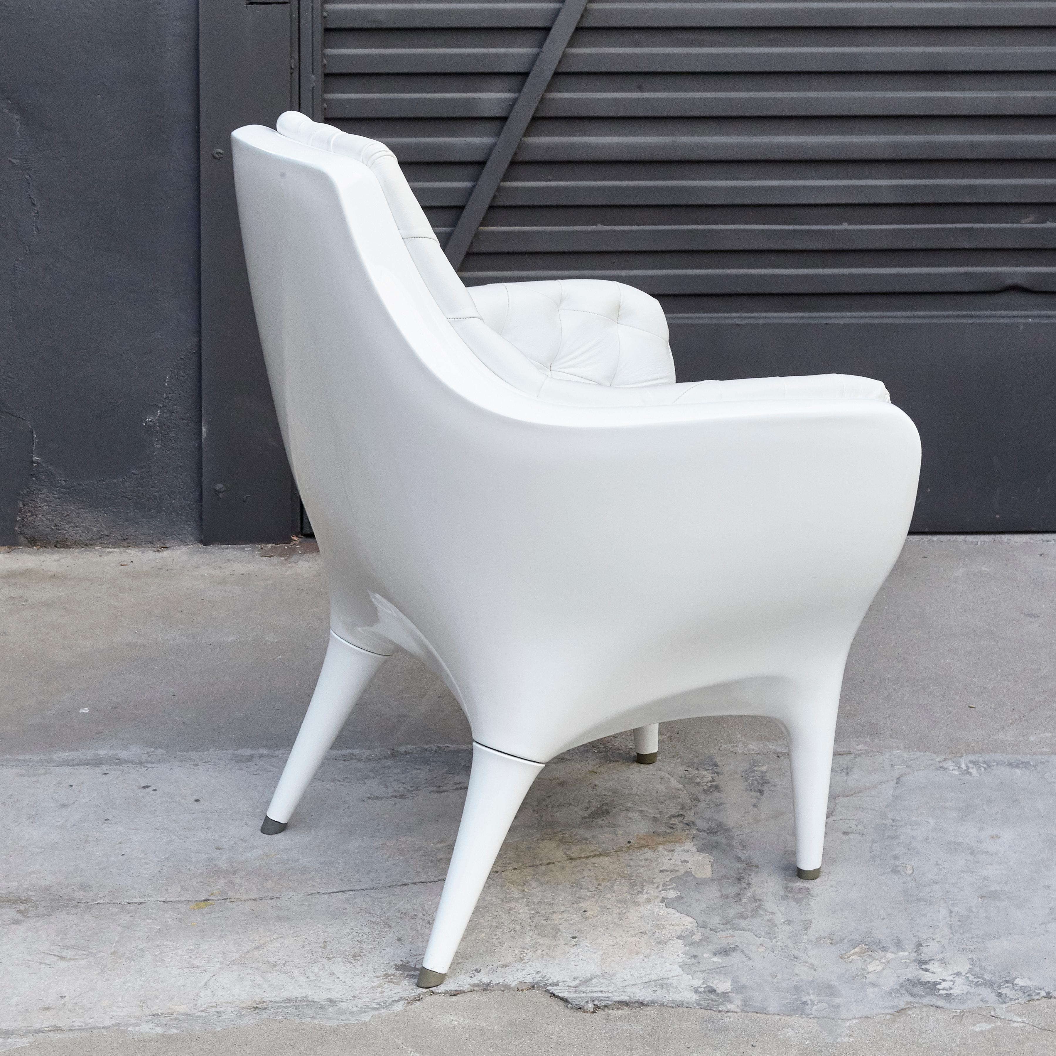 White Jaime Hayon Contemporary Showtime Armchair Lacquered 1