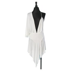 White jersey asymmetrical one shoulder dress ALEXANDRE VAUTHIER