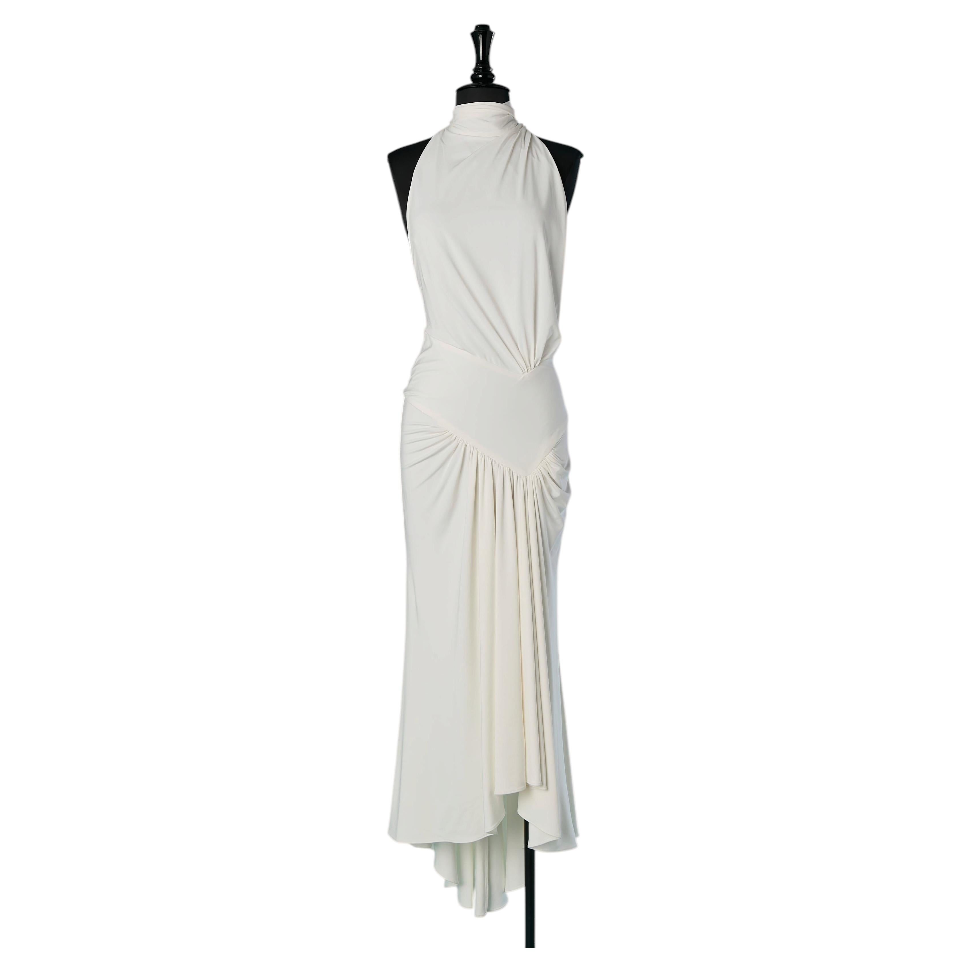 White jersey draped backless dress ALEXANDRE VAUTHIER