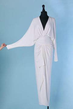Robe de soirée (ou de mariage) enveloppée en jersey blanc ALEXANDRE VAUTHIER