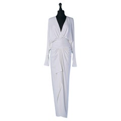 White jersey evening ( or wedding) wrapped dress ALEXANDRE VAUTHIER