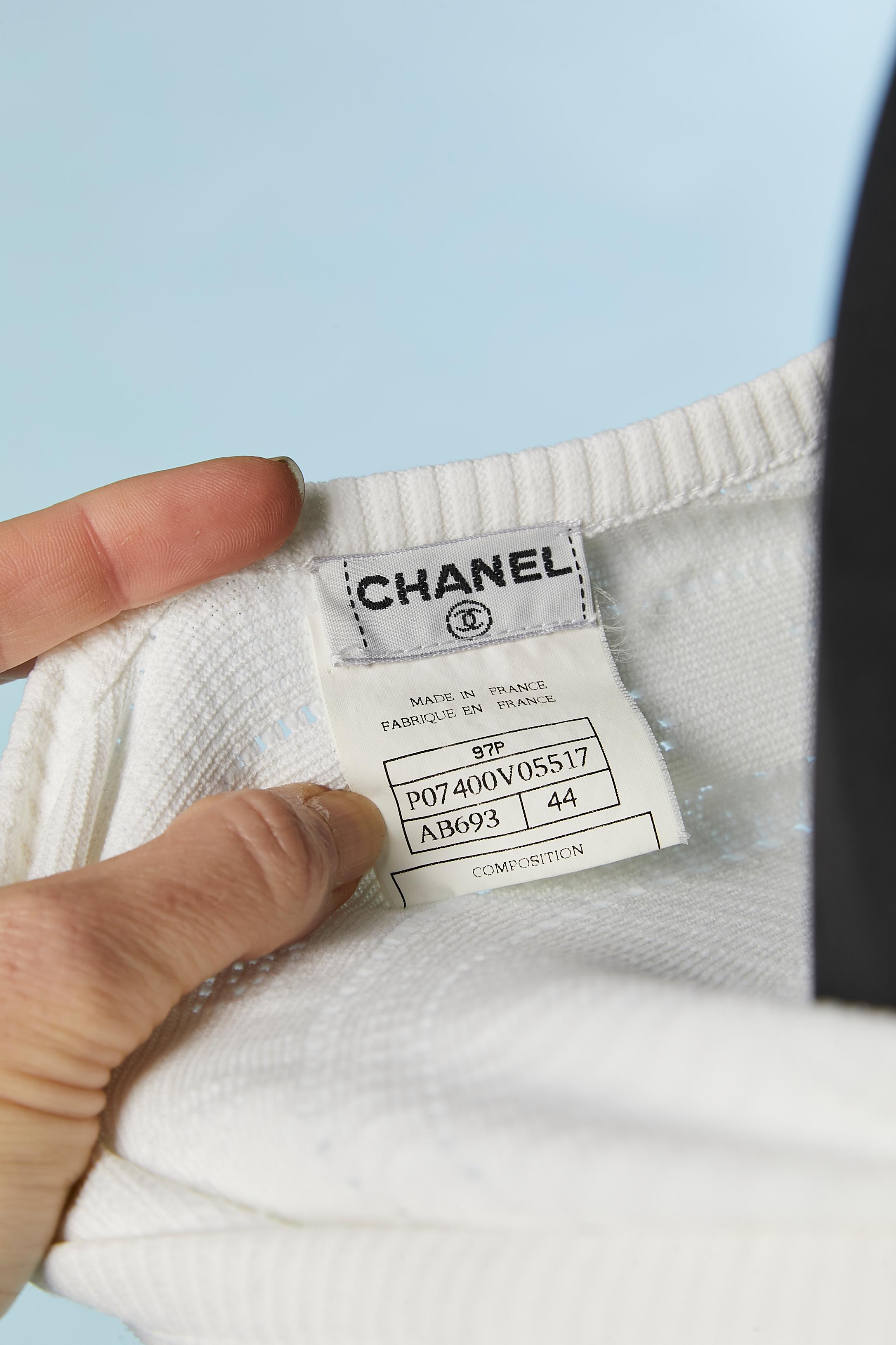 Débardeur en jersey jacquard blanc Chanel  en vente 1
