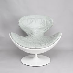 Sillón giratorio Jetsons blanco Piel gris, Berchicci para Giovannetti, Italia