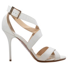 White Jimmy Choo Ankle Strap Heeled Sandals Size 37.5