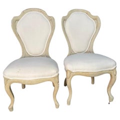 Antique White John Henry Belter Chairs - Set of 2