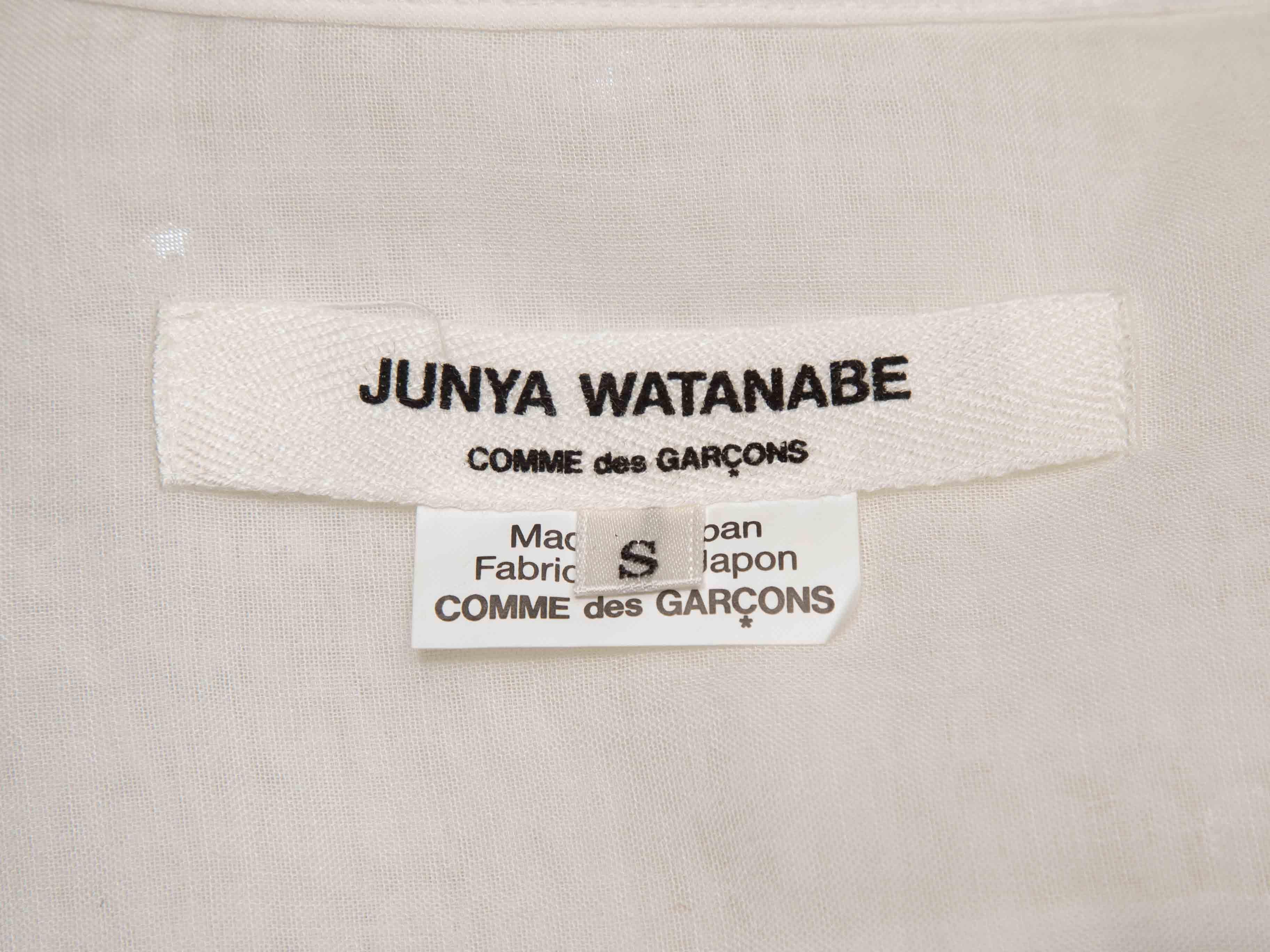 Weißes Junya Watanabe Comme Des Garcons Pailletten-Knopfleisten-Oberteil Größe US S Damen im Angebot