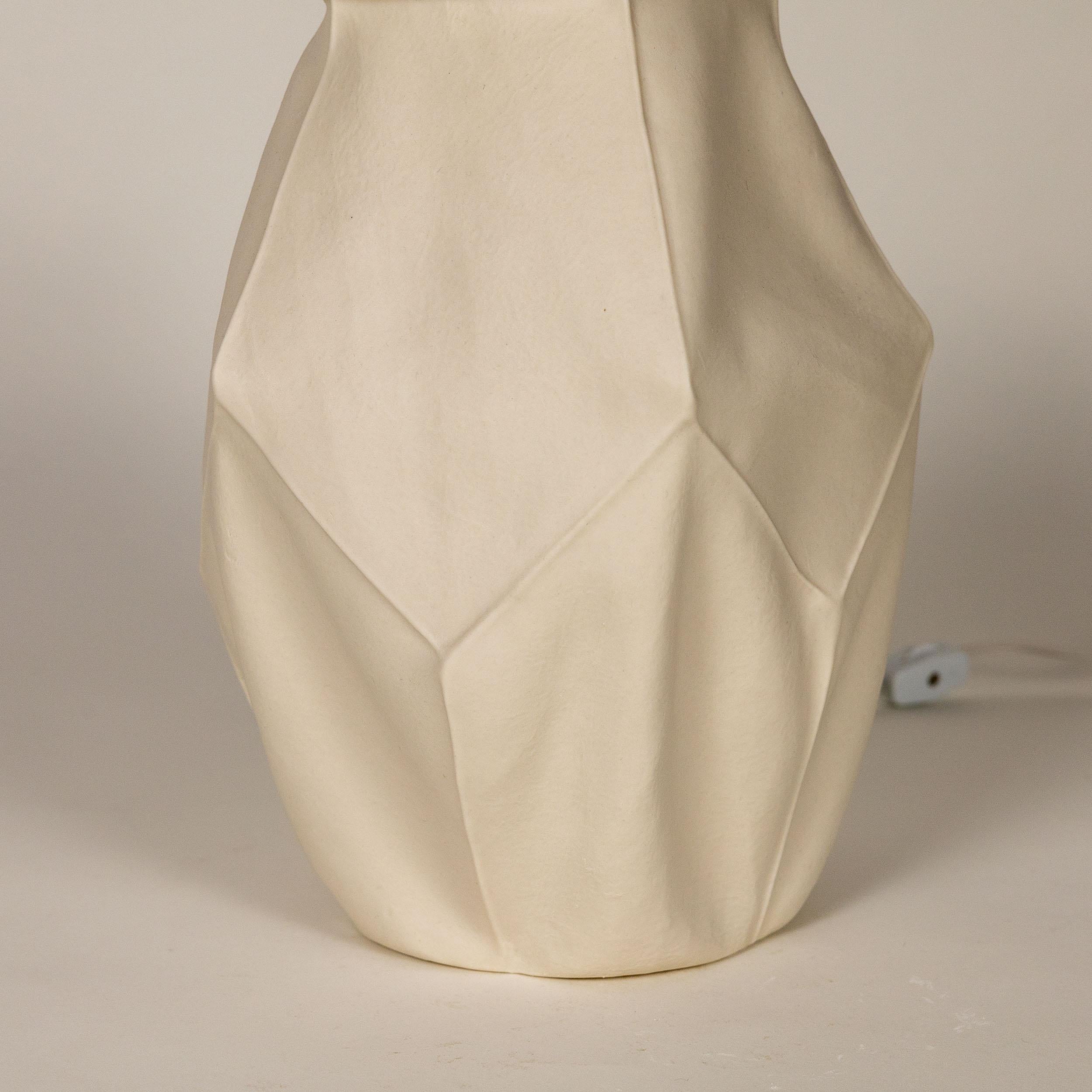 White Kawa Table Lamp by Luft Tanaka, Organic Modern, Porcelain, Table Light For Sale 5
