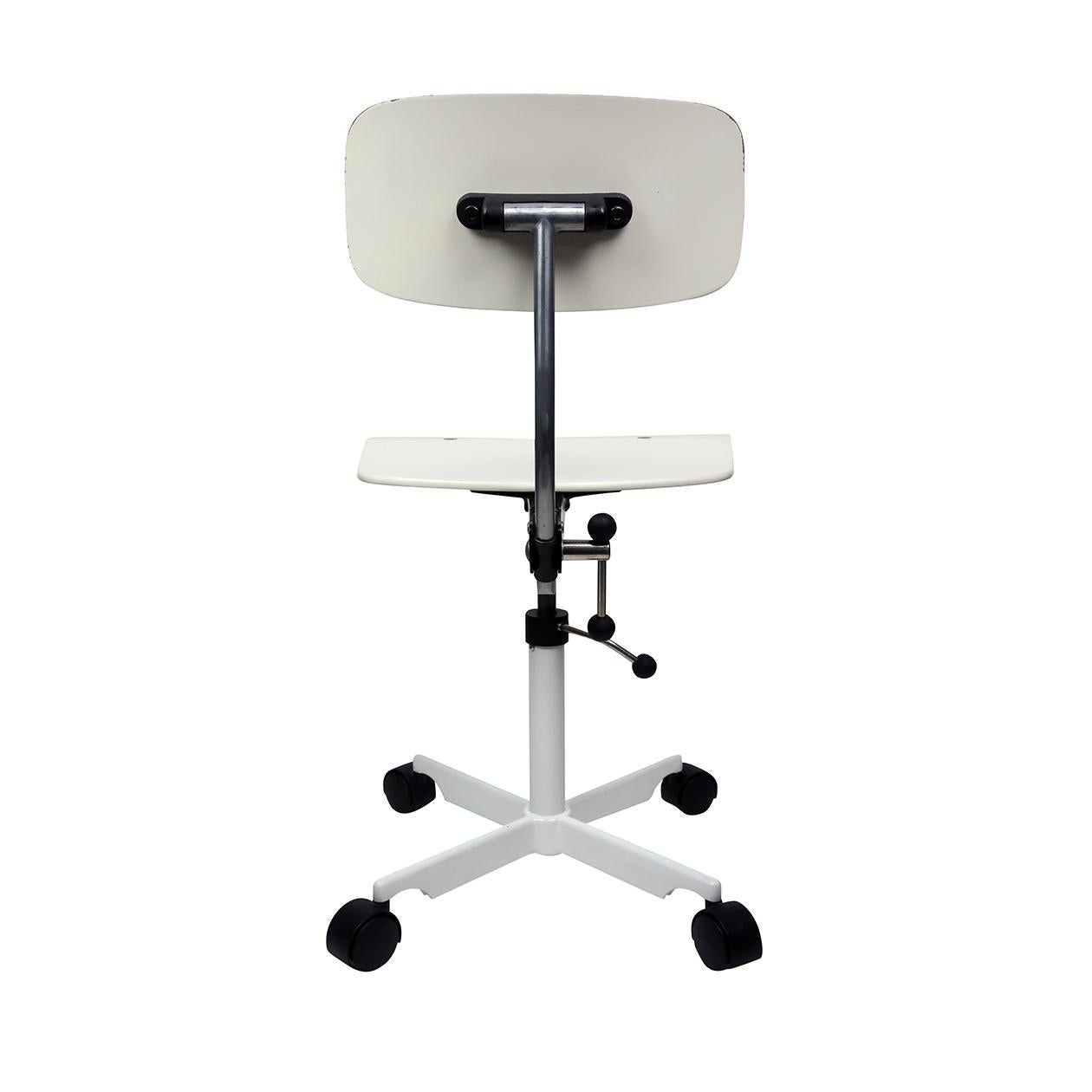 Mid-Century Modern White Kevi Desk Chair