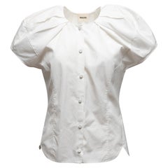 White Khaite Short Puff Sleeve Top Size US S