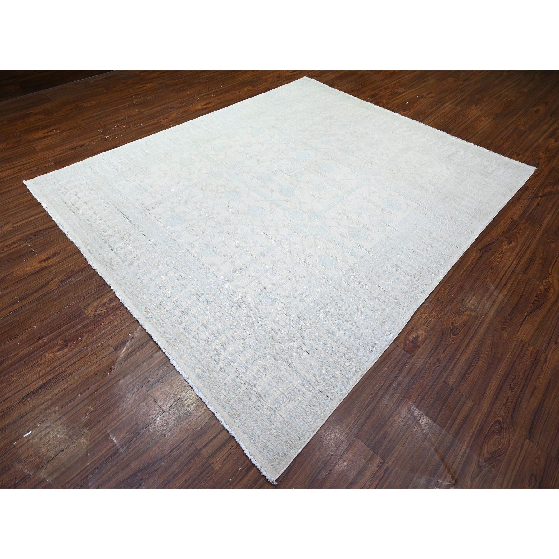 Noué à la main Tapis oriental Khotan à motif de grenades noué à la main 7'10