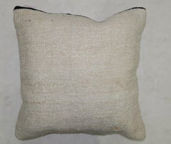 White Kilim Pillow with Black Stripe