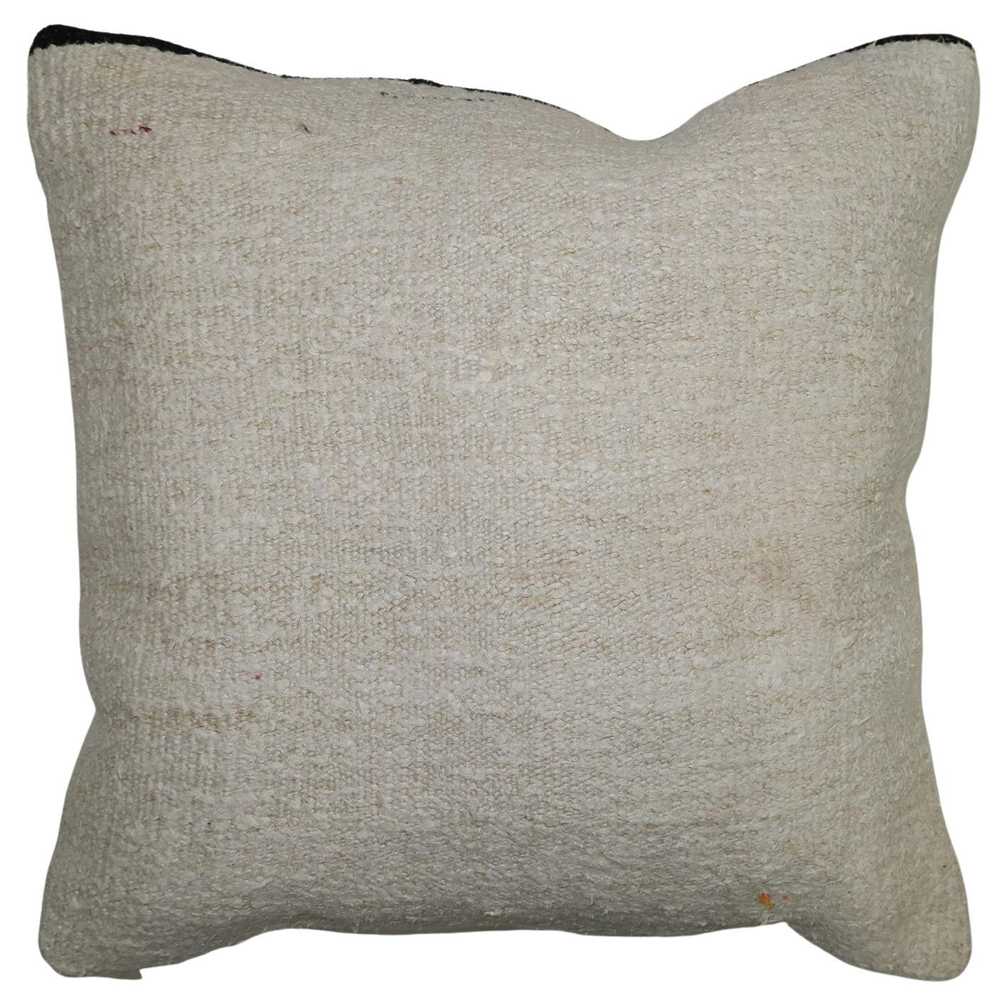 White Kilim Pillow with Black Stripe For Sale