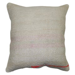 Retro White Kilim Pillow with Bright Florescent Outline