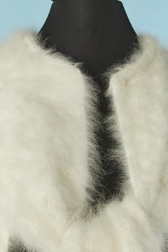 White knit mohair cape with scarf Circa 1960's