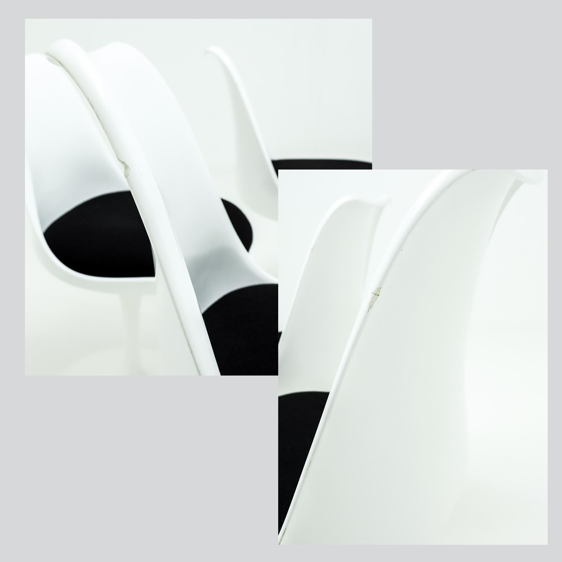 Weißer Knoll, Saarinen Calacatta-Marmor- Tulpen-Esstisch mit 4 passenden Stühlen im Angebot 2