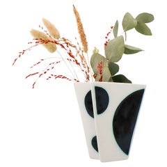 Jarrón de porcelana blanco Konstrakta Carl-Harry Stålhane Rörstrand Midcentury Vintage