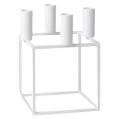 White Kubus 4 Candle Holder by Lassen